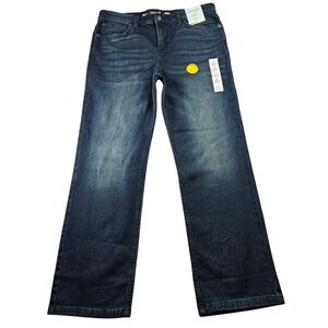 Cat Jack Men's Jeans Size 16 Dark Wash Husky Straight Adjustable Waist Stretch